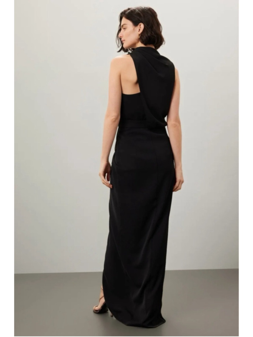 Women's Black Halo Black Floella Gown Size 0 - Picture 2 of 8